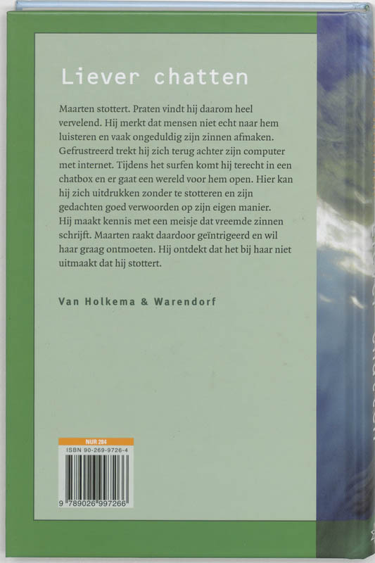 Achterkant van Liever chatten