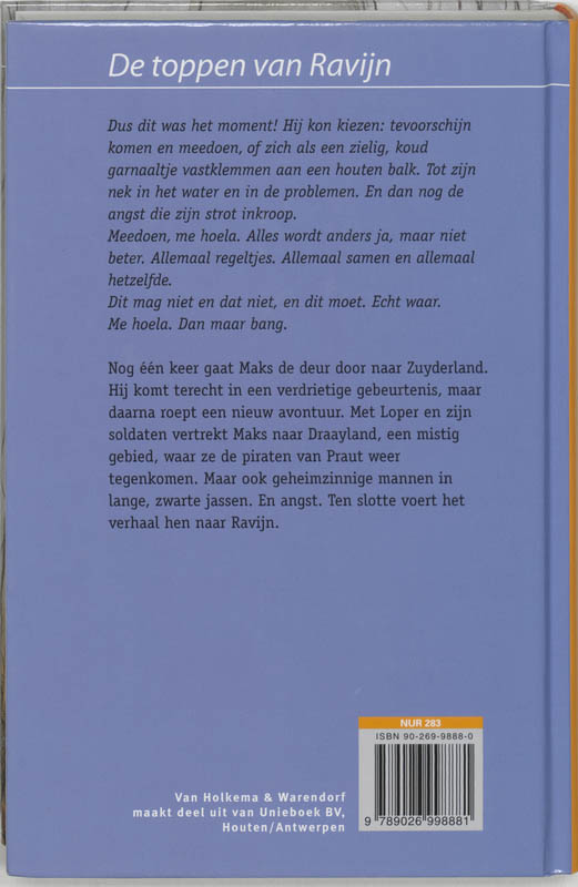 Achterkant van De toppen van Ravijn