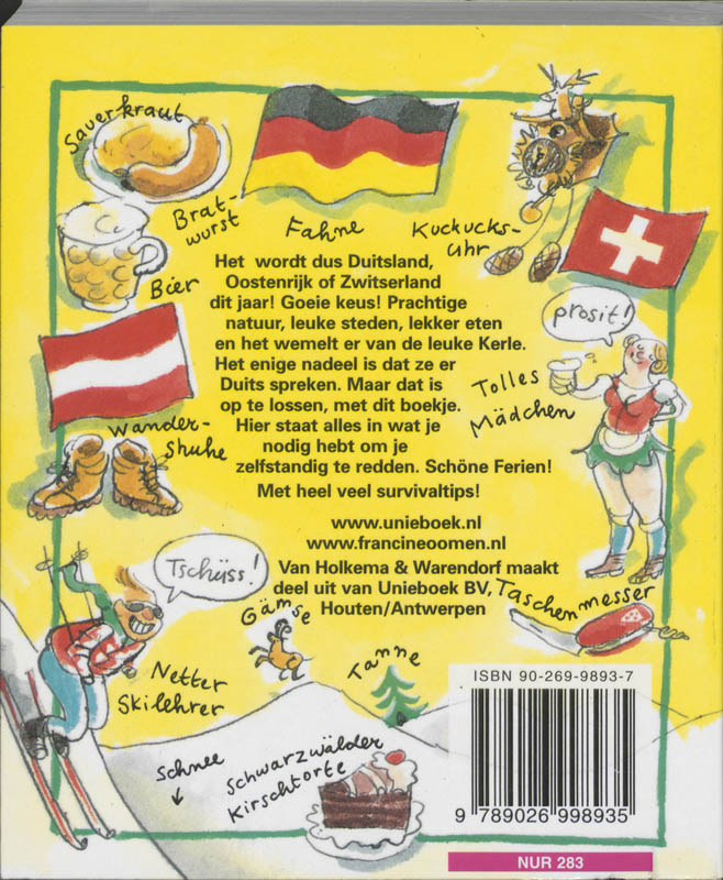 Achterkant van Hoe overleef ik mijn vakantie in Duitsland, Oostenrijk & Zwitserland?