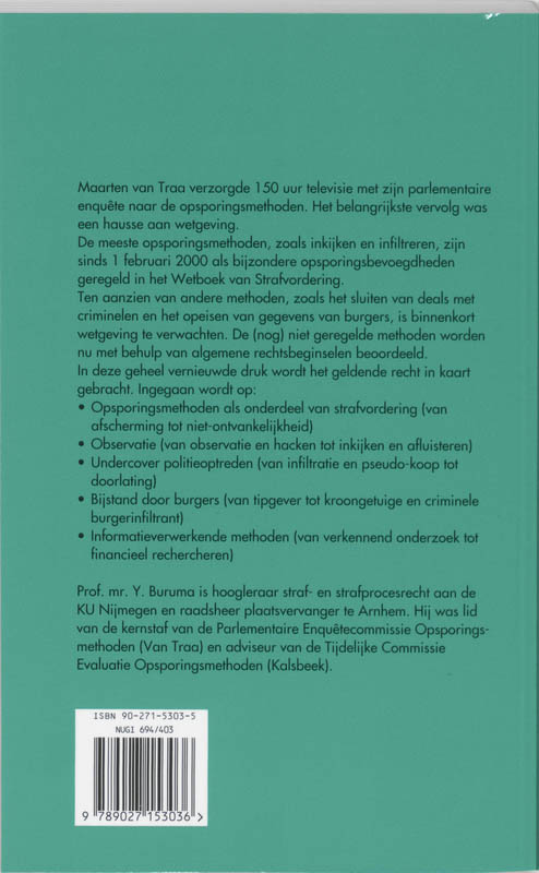 Achterkant van Buitengewone opsporingsmethoden