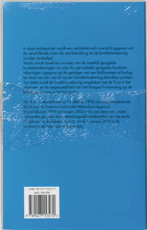 Achterkant van De kwaliteitsrekening