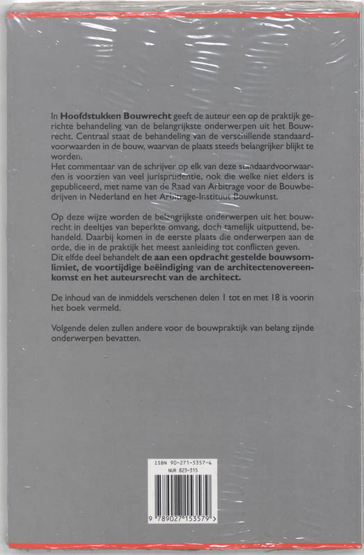 Achterkant van 11 bouwsomlimiet : voortijdige beeindiging van de architectenovereenkomst : het auteursrecht van de architect
