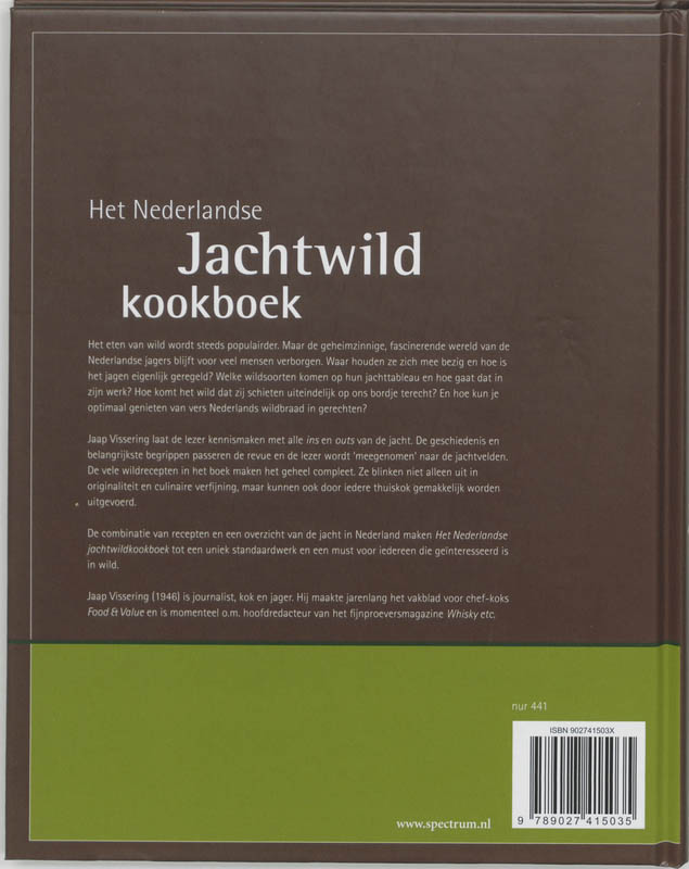 Achterkant van Het Nederlandse jachtwildkookboek