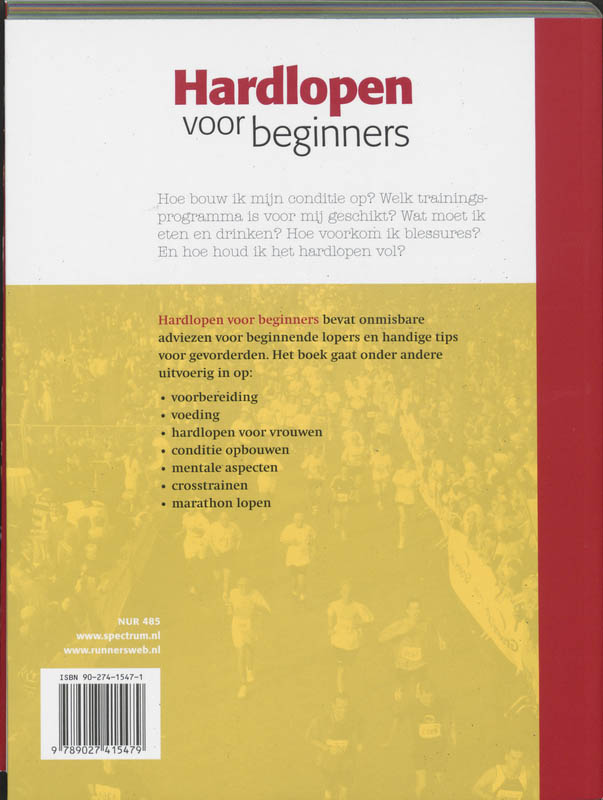 Achterkant van Hardlopen voor beginners