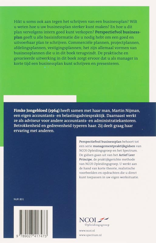 Achterkant van Perspectiefvol businessplan