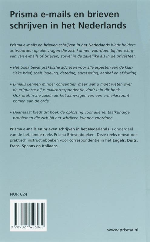 Achterkant van Brieven en e-mails schrijven in het Nederlands