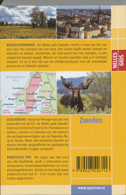 Achterkant van Nelles gids Zweden