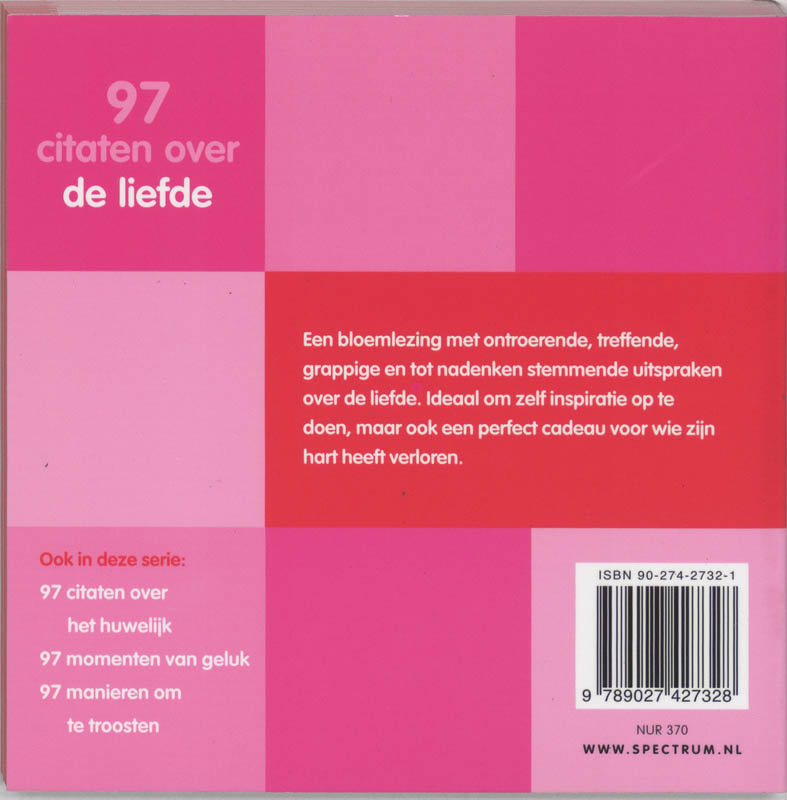 Achterkant van 97 citaten over de liefde