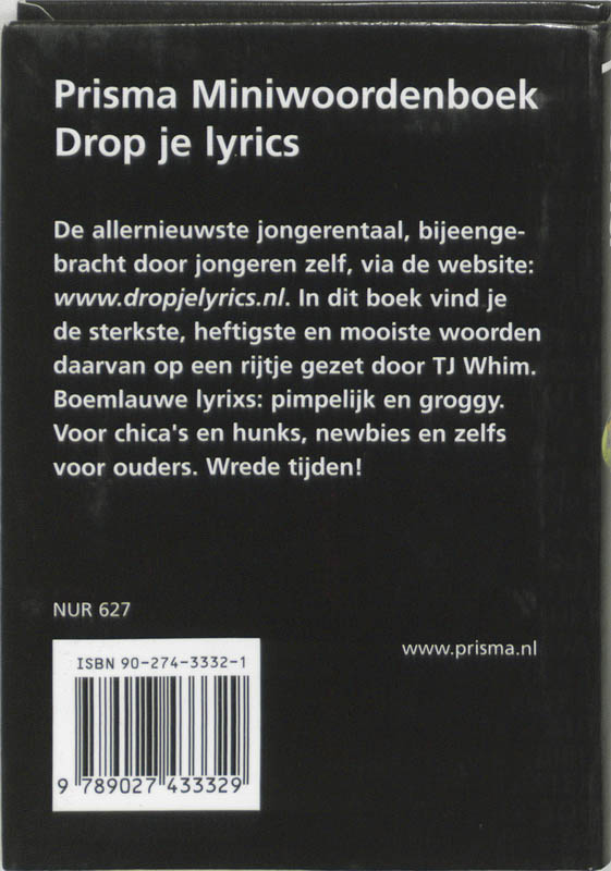 Achterkant van Drop je lyrics