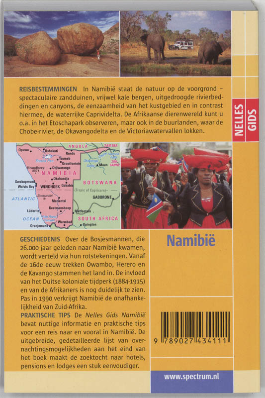 Achterkant van Nelles gids Namibië