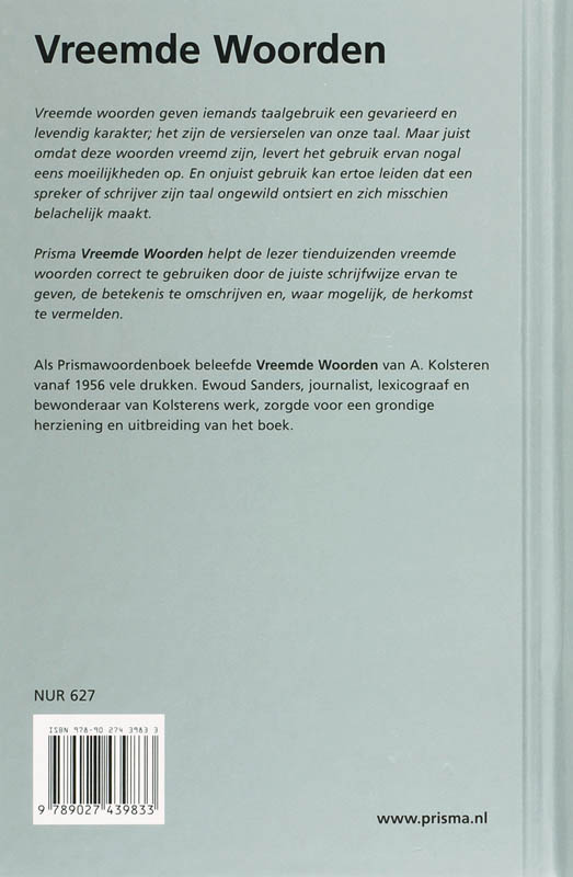 Achterkant van Prisma Vreemde Woorden