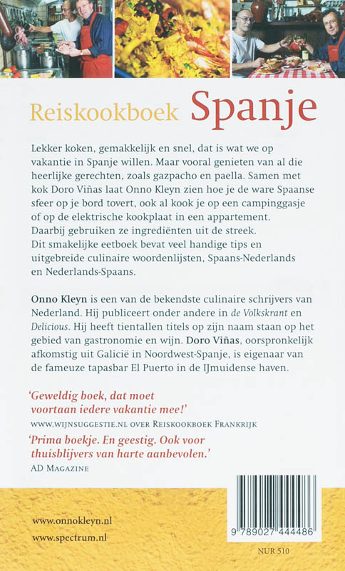 Achterkant van Reiskookboek Spanje
