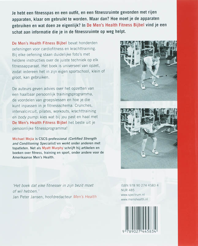 Achterkant van De Men's Health Fitness Bijbel