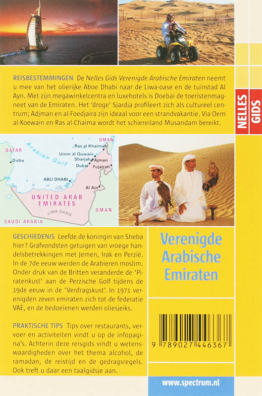 Achterkant van Nelles gids Verenigde Arabische Emiraten