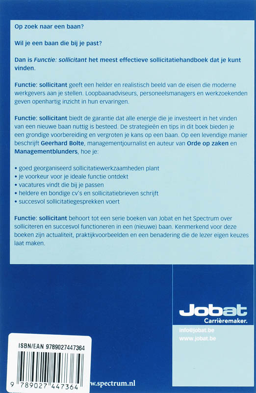 Achterkant van Functie Sollicitant