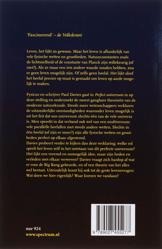 Achterkant van Perfect Universum