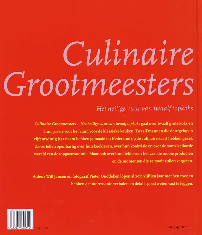 Achterkant van Culinaire grootmeesters