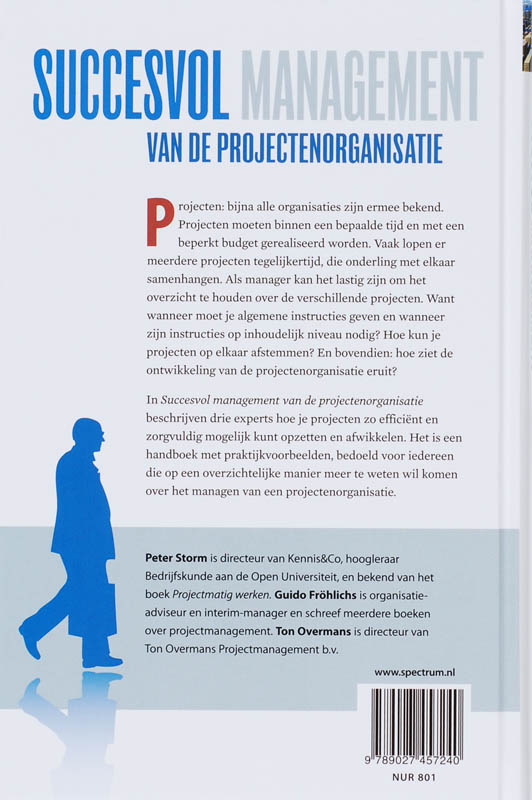 Achterkant van Succesvol management van de projectenorganisatie