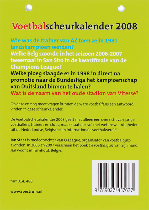 Achterkant van 2008