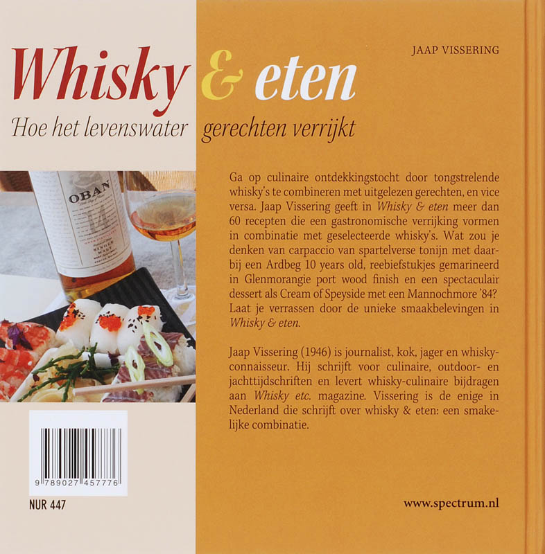 Achterkant van Whisky en eten