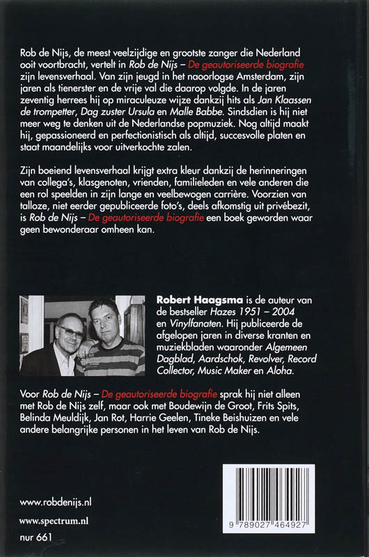 Achterkant van Rob de Nijs
