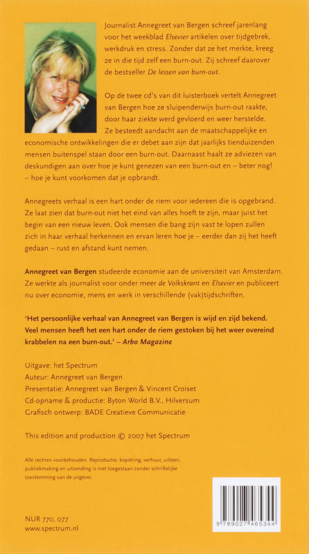 Achterkant van De lessen van burn-out