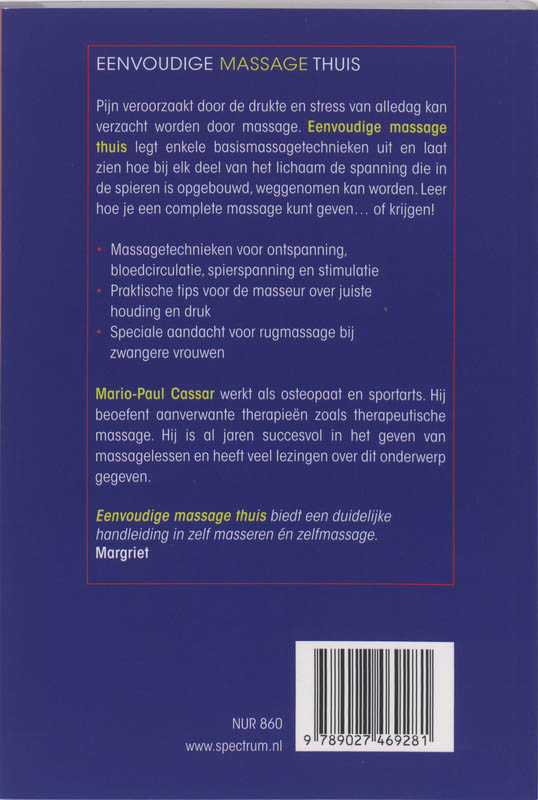 Achterkant van Eenvoudige massage thuis