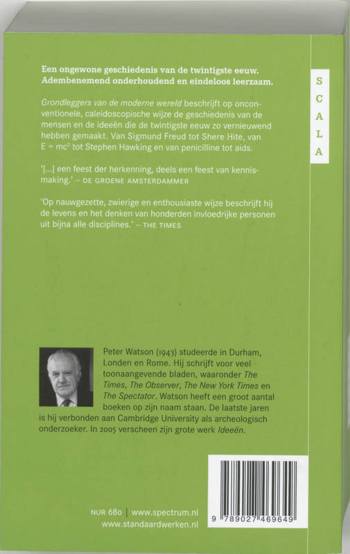 Achterkant van Grondleggers van de moderne wereld
