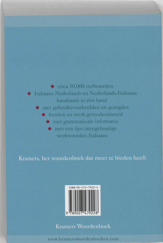 Achterkant van Italiaans-Nederlands Nederlands-Italiaans