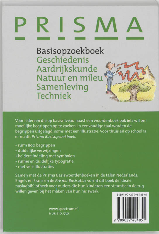 Achterkant van Prisma Basisopzoekboek