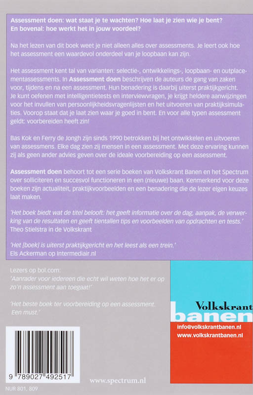 Achterkant van Assessment doen