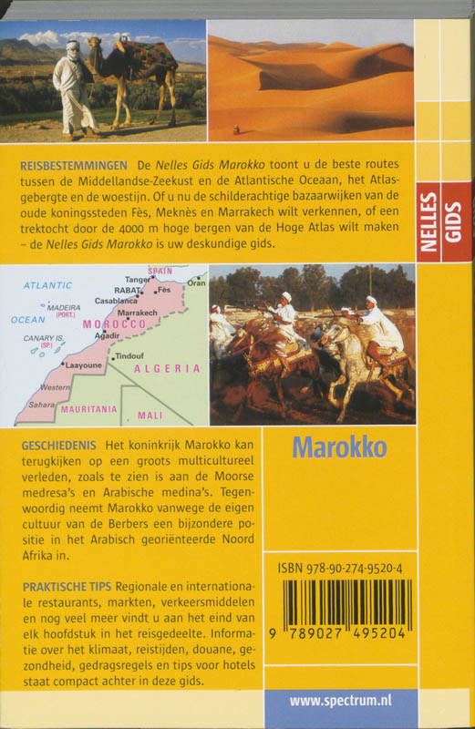 Achterkant van Nelles gids Marokko