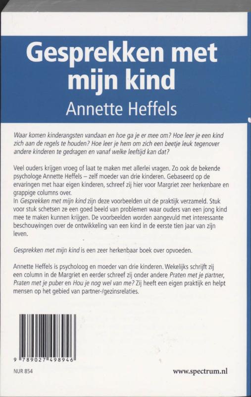 Achterkant van Gesprekken met mijn kind