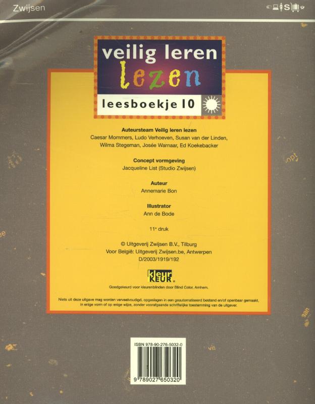 Achterkant van Leesboekje, zonversie