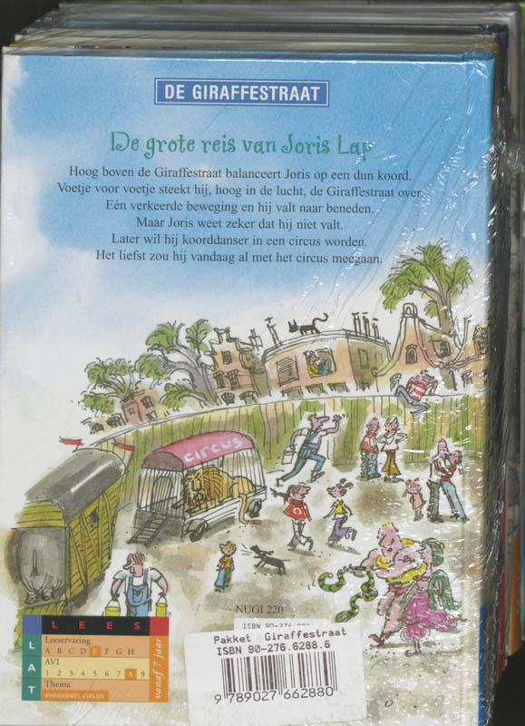 Achterkant van Pakket Giraffestraat 7 titels