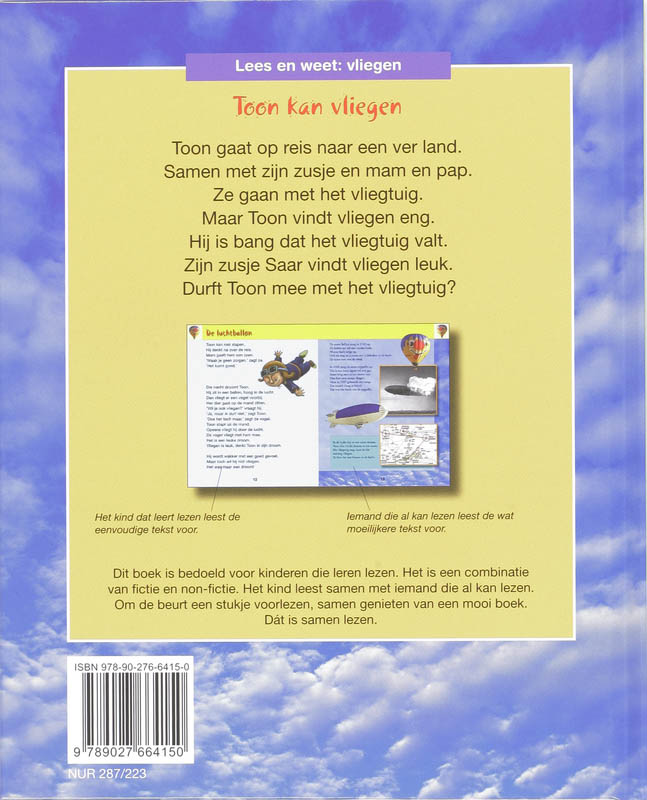 Achterkant van Toon kan vliegen