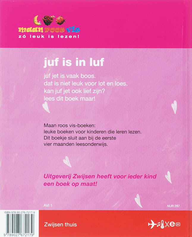 Achterkant van Juf is in luf