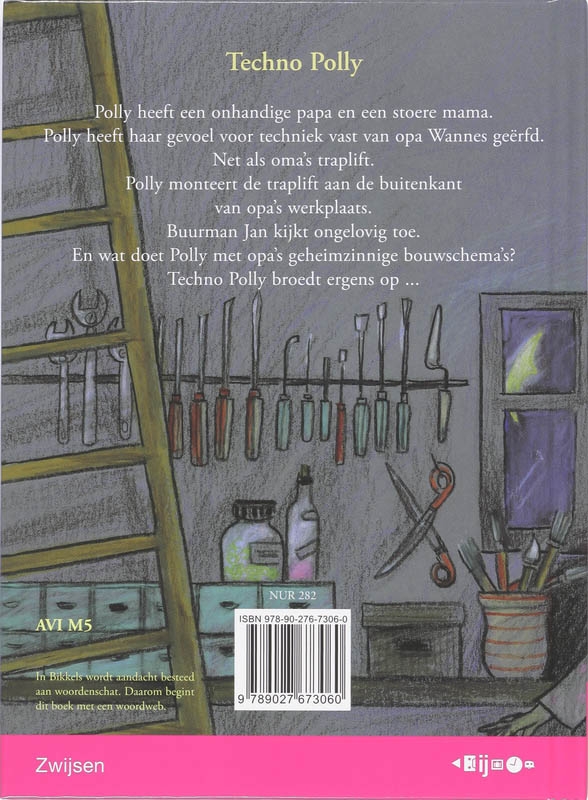 Achterkant van Techno Polly
