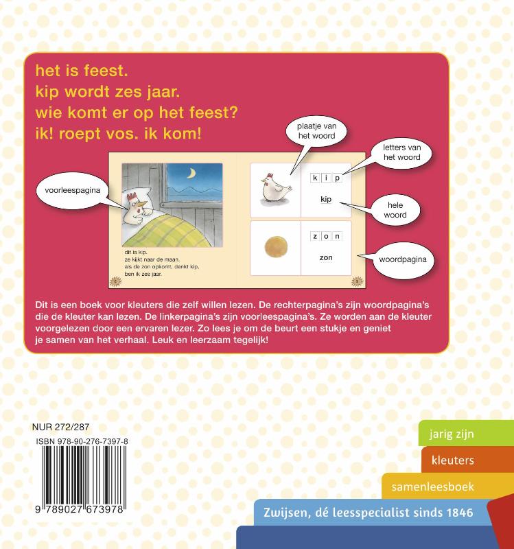 Achterkant van het boek van kip