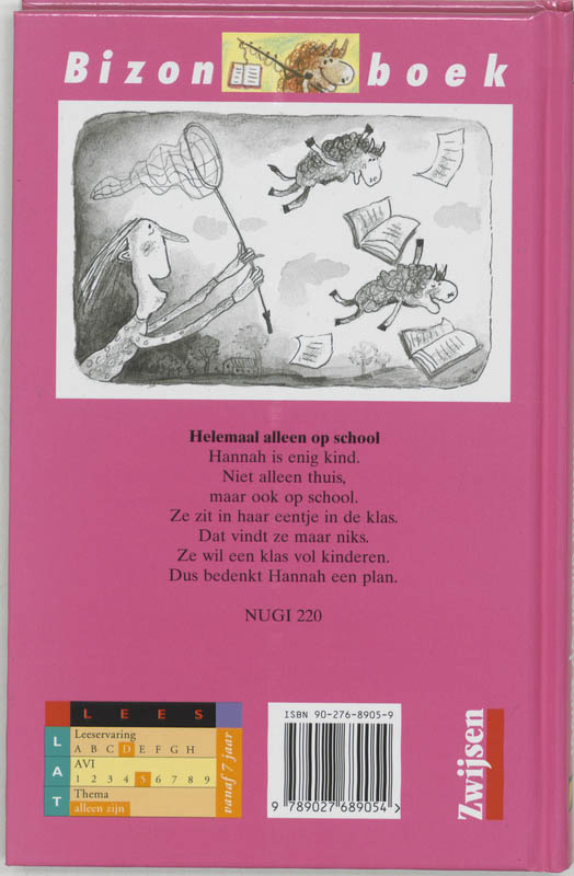 Achterkant van Helemaal alleen op school