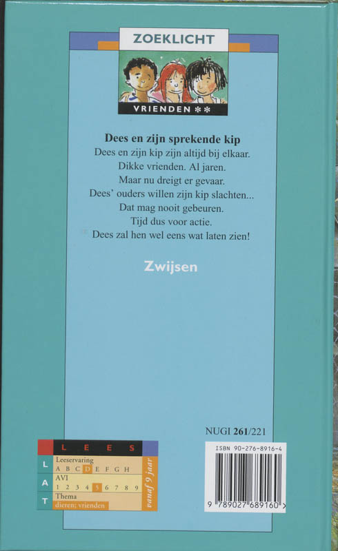 Achterkant van Dees en zijn sprekende kip