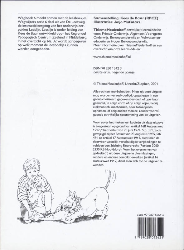 Achterkant van Wegboek