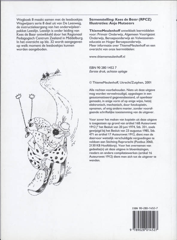 Achterkant van Wegboek