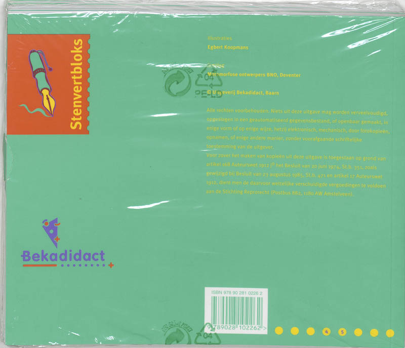 Achterkant van Klokkijken A Groep 4/5 5 ex