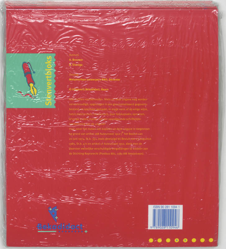 Achterkant van Tafelblok 1-10 Groep 4/5