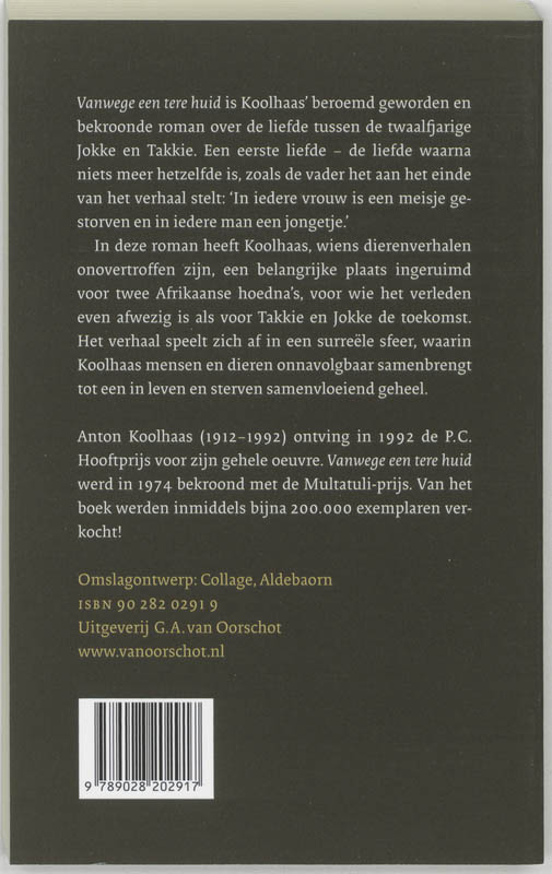 Achterkant van Vanwege een tere huid