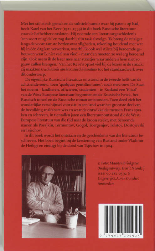 Achterkant van Geschiedenis van de Russische literatuur