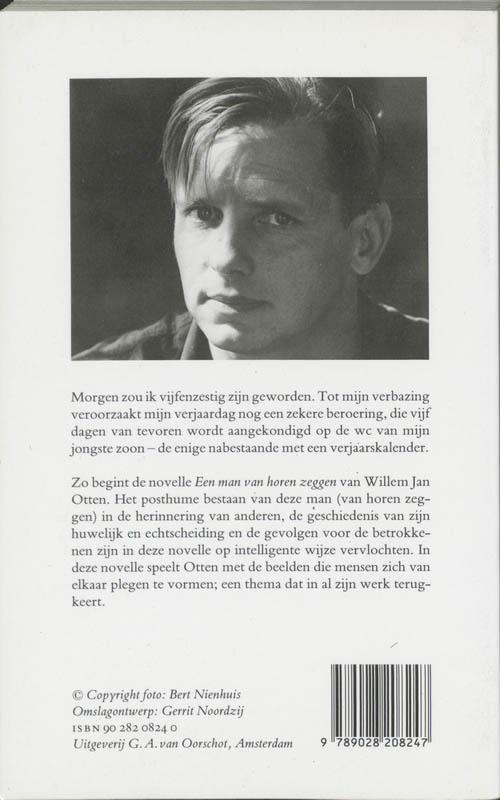 Achterkant van Een man van horen zeggen