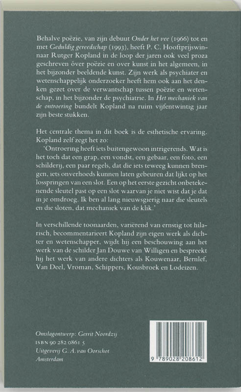 Achterkant van Het mechaniek van de ontroering
