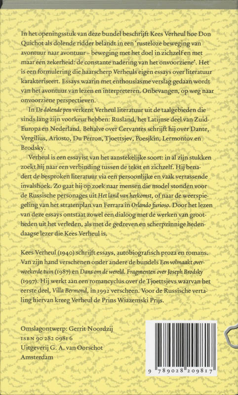 Achterkant van De dolende pen